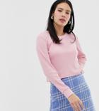Monki Cotton Long Sleeve Top In Pink - Pink