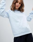 Selected Rouged Sleeve Sweater Sweater - Blue