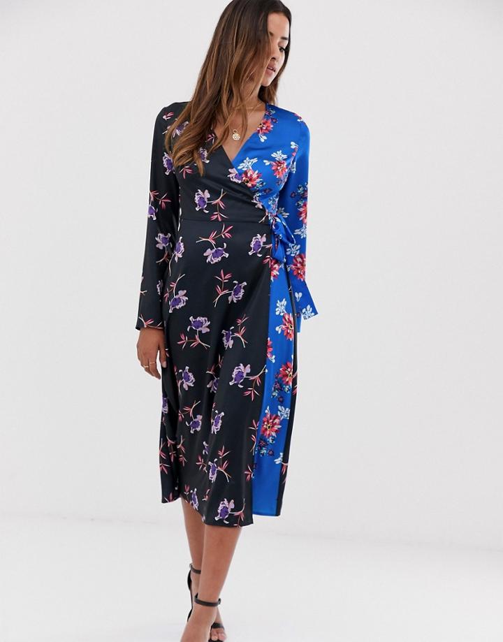 Liquorish Midi Dress In Floral Mix Print-multi