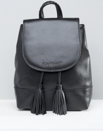 Ruby Rocks Leather Backpack - Black