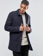 Selected Homme Textured Wool Trench - Navy