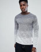 Produkt Knitted Sweater With Mixed Yarn Stripe - Gray
