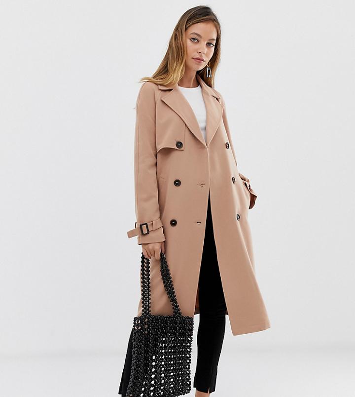 Vero Moda Petite Fluid Trench Coat - Pink