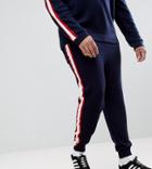 Asos Plus Knitted Co-ord Joggers With Side Stripe In Navy - Navy