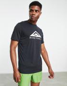 Nike Running Dri-fit Trail Logo T-shirt In Black