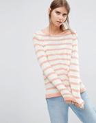 Vila Striped Knit Sweater - Pink