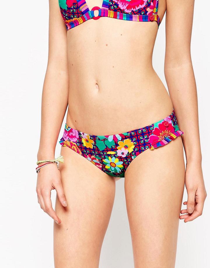 Lepel Sun Kiss Frill Pant In Pink - Multi