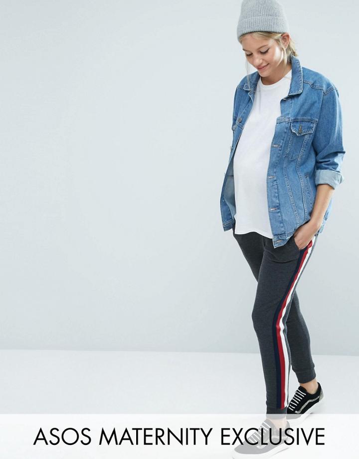 Asos Maternity Contrast Jogger - Gray