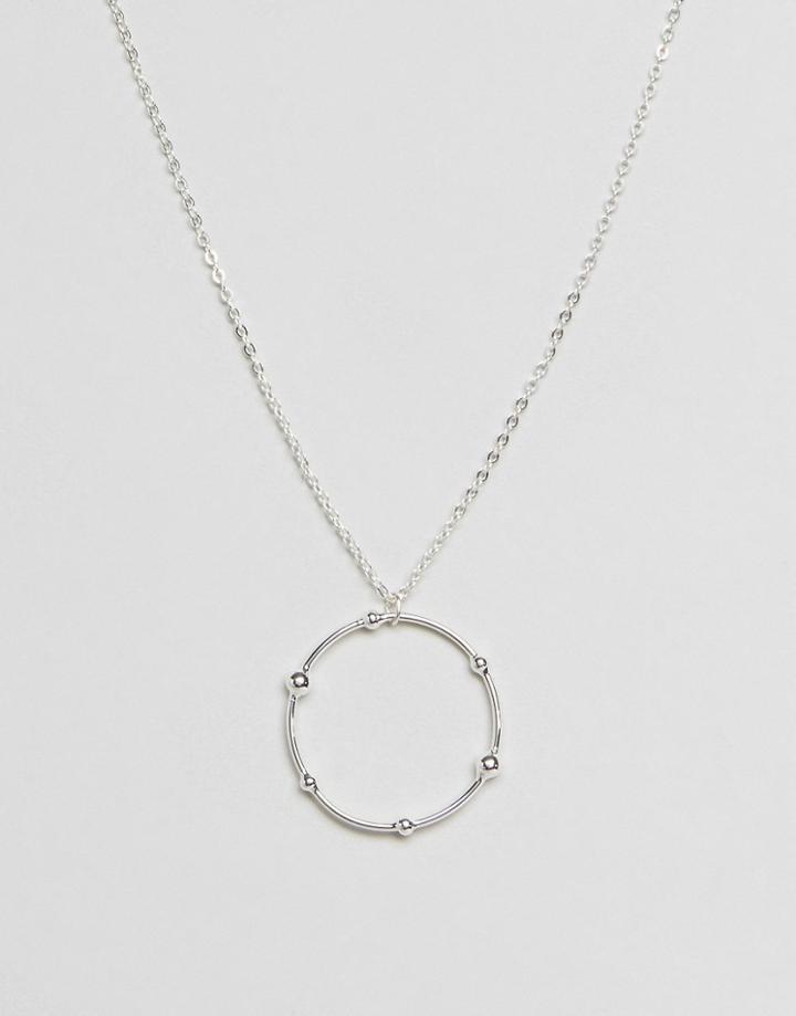 Pieces Round Pendant Necklace - Silver
