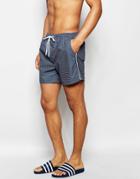 Brave Soul Geo Swim Shorts In Navy - Blue