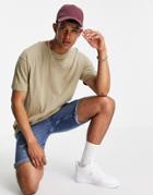 Brave Soul Oversized T-shirt In Sage-green