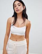 Sloggi Evernew Cotton Lace Crop Top In White - White