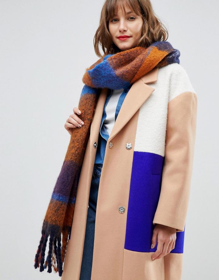 Pieces Fall Check Scarf - Multi