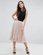Warehouse Pleated Lame Skirt - Pink