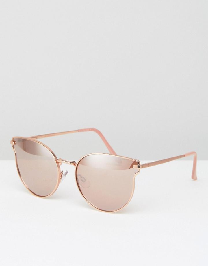 Aldo Cat Eye Sunglasses In Rose Gold - Gold