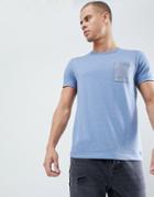 Esprit T-shirt With Denim Pocket - Blue