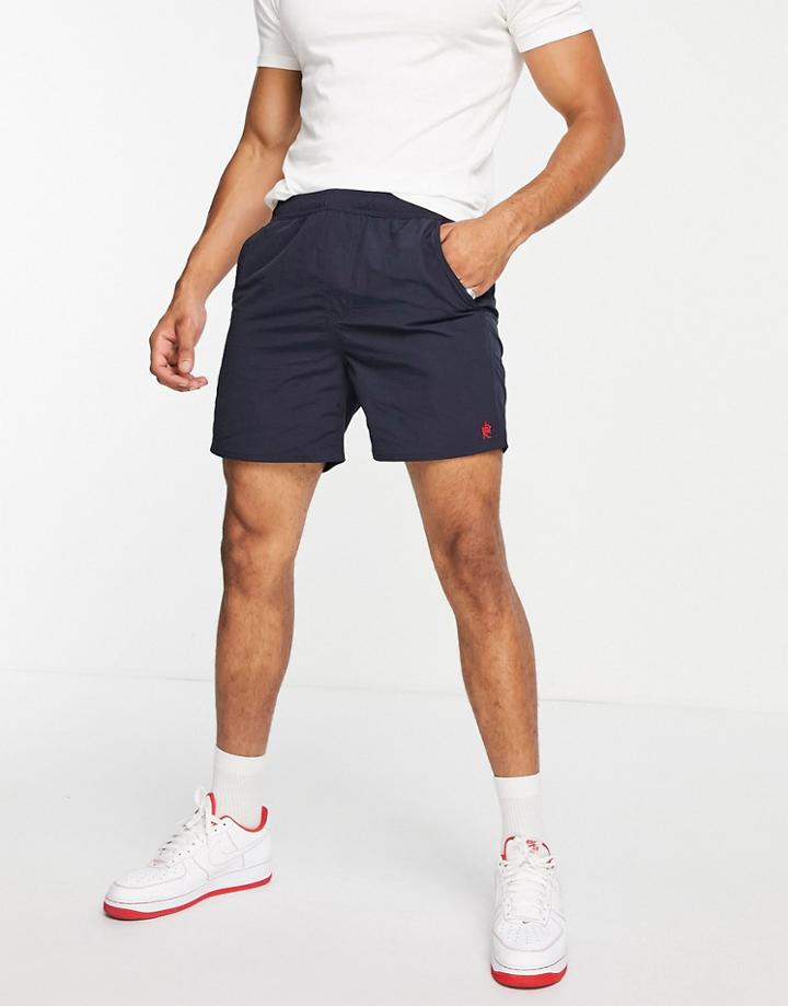 French Connection Tas Contrast Swim Shorts In Marine And Red-multi