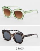 Svnx Cat Eye Two Pack Sunglasses-multi