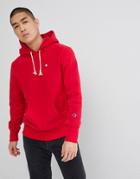 Champion Reverse Weave Hoodie With Small Logo In Red - Red
