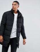 Solid Longline Puffer In Black