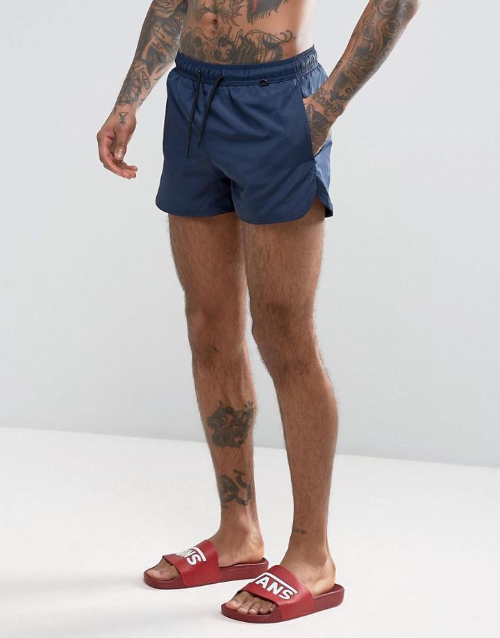 Bershka Swim Short In Navy - Navy