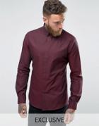 Noose And Monkey Skinny Shirt In Dogstooth - Red