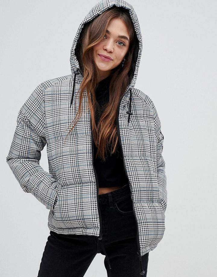 Brave Soul Heaven Padded Jacket In Check - Multi