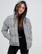 Brave Soul Heaven Padded Jacket In Check - Multi