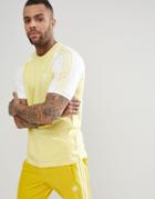 Adidas Originals Adicolor Raglan California T-shirt In Yellow Cw1207 - Yellow
