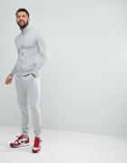 Asos Tracksuit Muscle Track Jacket/skinny Joggers In Gray Marl - Gray