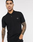 Fred Perry Plain Polo Shirt In Black