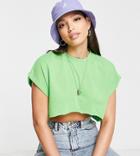Noisy May Tall Super Cropped T-shirt In Green