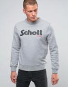 Schott Large Logo Crew Sweatshirt - Gray