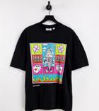 Collusion T-shirt With Ice Cream Print In Black