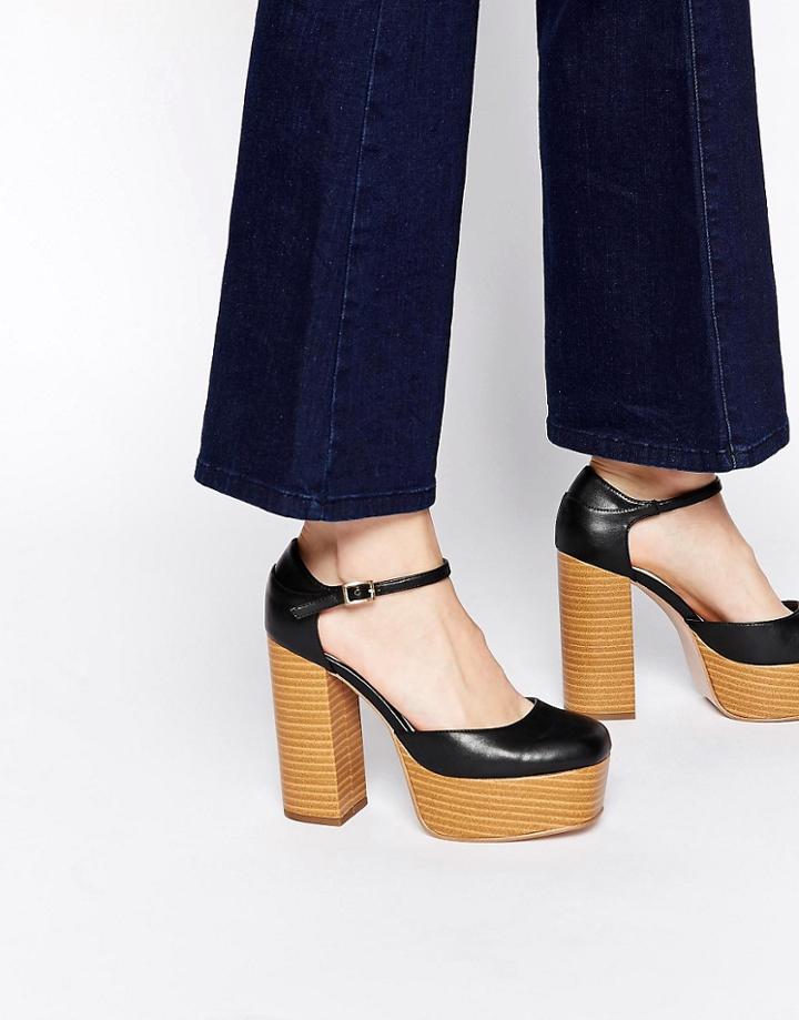 Asos Patch It Up 70s Platforms - Black