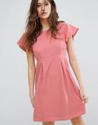 Vero Moda Emma Dress With Ruffle Sleeves In Dusty Rose - Pink