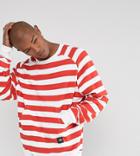Sixth June Sweatshirt In White With Red Stripes - White