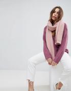 Weekday Wool Mix Oversize Chunky Scarf - Pink