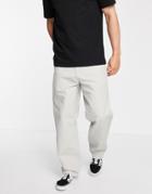 Carhartt Wip Single Knee Relaxed Straitght Fit Pants In Light Gray