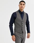 Rudie Heritage Houndstooth Check Skinny Fit Suit Vest