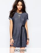 Noisy May Jersey Denim Look Dress - Blue