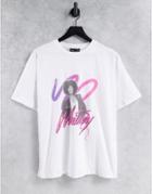 Asos Design Oversized Whitney T-shirt In White
