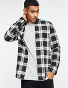 Farah Brewer Organic Cotton Check Shirt In Gray-grey