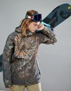 Burton Snowboards Hilltop Ski Jacket Hooded Insulated In Tie Dye Print - Multi