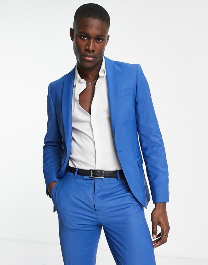 Twisted Tailor Ellroy Skinny Fit Suit Jacket In Blue