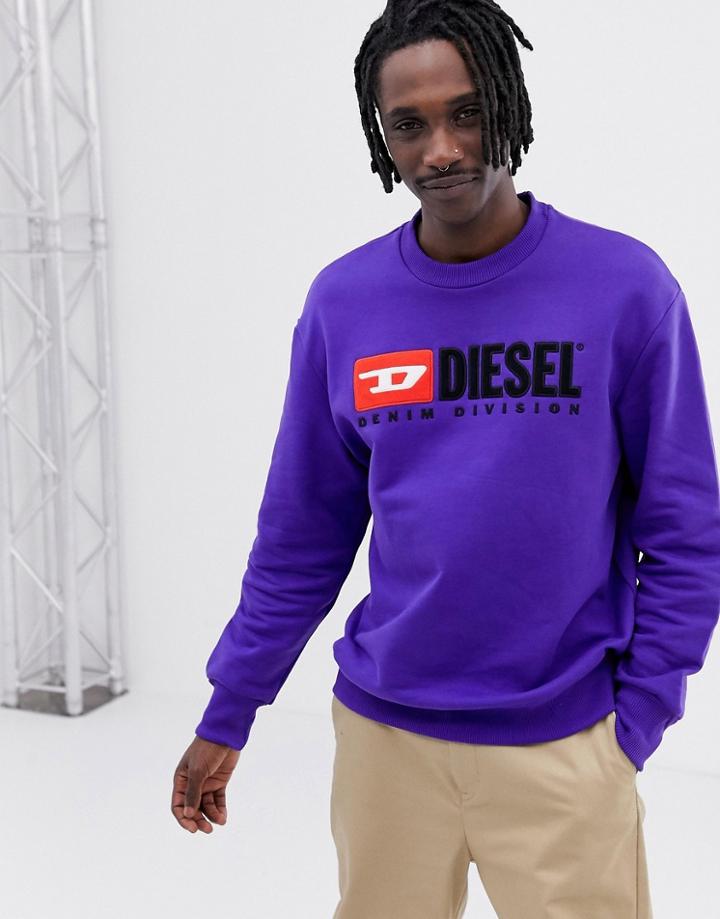 Diesel S-crew-division Sweatshirt In Purple - Purple