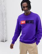 Diesel S-crew-division Sweatshirt In Purple - Purple
