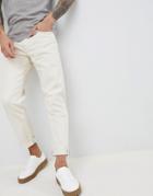 Selected Homme Slim Tapered Jeans In White Denim - White