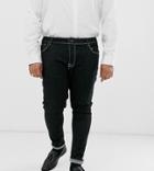 Asos Design Plus Smart Spray On Jeans In Power Stretch In Flat Black