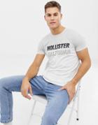 Hollister Cut & Sew T-shirt With Chest Logo In White/gray - White